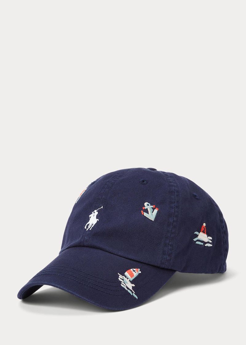 ポロ ラルフ ローレン キャップ メンズ ネイビー Nautical-embroidered Twill Ball TJYPE2547